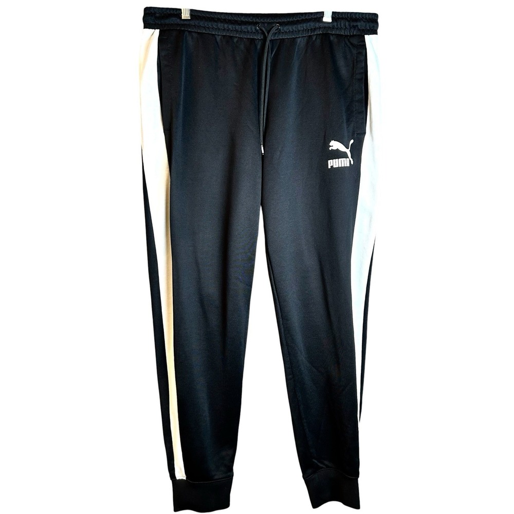 Authentic PUMA ICONIC Track Pants Black White 531840 01 Size XL